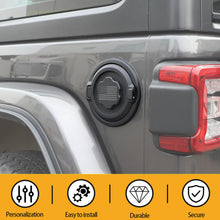 For 2018+ Jeep Wrangler JL Fuel Tank Gas Cap Cover Trim Black American Flag RT-TCZ