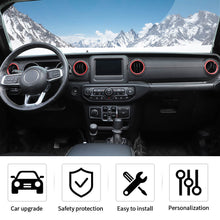 For 2018-2023 Jeep Wrangler JL & Gladiator JT Dashboard Air Conditioning Vents Cover Ring Trim Aluminum Alloy RT-TCZ