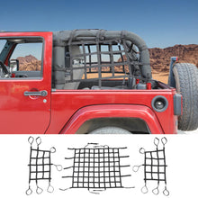 For 2007-2017 Jeep Wrangler JK Roof & Side Cargo Luggage Rack Net 2Door RT-TCZ