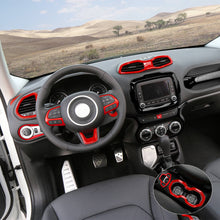 For 2016+ Jeep Renegade 12pcs Interior Decor Dash Panel & Console Trim Cover RT-TCZ