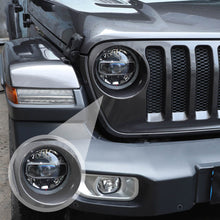 For 2018+ Jeep Wrangler JL & Gladiator JT Front Headlight Lamp Cover Decor Trim Smoked Black RT-TCZ