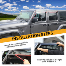 For 2018+ Jeep Wrangler JL/JT 4Door Side Window Visors Rain Shield Guards Cover RT-TCZ