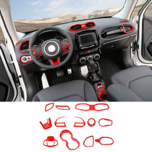 For 2016+ Jeep Renegade 12pcs Interior Decor Dash Panel & Console Trim Cover RT-TCZ