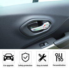 For 2014+ Jeep Cherokee Carbon Fiber Interior Door Bowl Sticker Cover Trim RT-TCZ