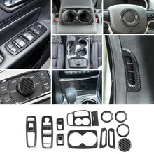 For 2016-2020 Jeep Grand Cherokee 13PCS Interior Decor Dash & Door Cover Trim Frame Kit Carbon Fiber RT-TCZ