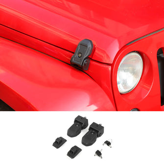 For Jeep Wrangler JK 2007-2017 Front Hood Locking Hood Latches Catch Buckle Black