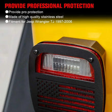 For 1987-2006 Jeep Wrangler YJ TJ   Metal Tail Light Guards Covers Rear Taillights (TJ-US Flag) RT-TCZ