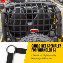 For 1997-2006 Jeep Wrangler TJ 3Pcs Mesh Cargo Netting Roof Net (Black) RT-TCZ