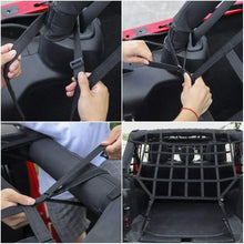 For 2007-2017 Jeep Wrangler JKU 4 Door Mesh Cargo Trunk Side Back Net Restraint Protective Roof Top Baggage Black RT-TCZ