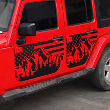 For 2007-2018 Jeep Wrangler JK 2/4 Door Car Door Decal Sticker American Flag RT-TCZ