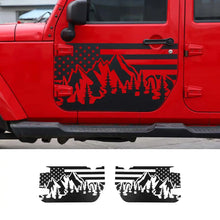 For 2007-2018 Jeep Wrangler JK 2/4 Door Car Door Decal Sticker American Flag RT-TCZ