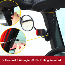 For 2007-2018 Jeep Wrangler JK JKU Door Off Mirrors Rear View Quick Release Mirrors with Phone Holder Mount RT-TCZ