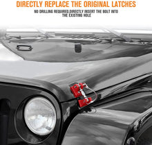 For 2007-2018 Jeep Wrangler JK  Stainless Steel Latch Hood Catch Kit (Red) RT-TCZ