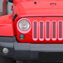 For 2007-2018 Jeep Wrangler JK Upgrade Front Honeycomb Mesh Grille+Front Headlight Inserts Trim Bezels RT-TCZ