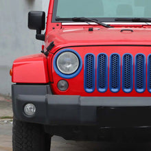 For 2007-2018 Jeep Wrangler JK Upgrade Front Honeycomb Mesh Grille+Front Headlight Inserts Trim Bezels RT-TCZ