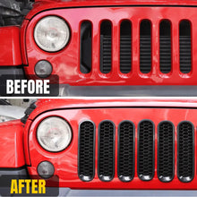 For 2007–2018 Jeep Wrangler JK Clip-in Honeycomb Mesh Grille Insert Trim Cover RT-TCZ