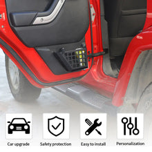 For 2011-2018 Jeep Wrangler JK Front & Rear Door Net Replacement Metal Map Storage Box Door Pocket Organizer RT-TCZ