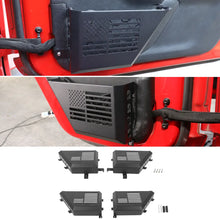 For 2011-2018 Jeep Wrangler JK JKU Front/Rear Door Net Replacement Door Map Pocket Metal Storage Box Organizer US Flag RT-TCZ