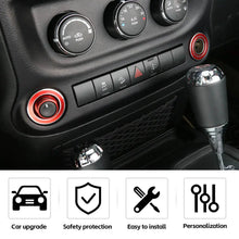 For 2011-2018 Jeep Wrangler JK Side Mirror Adjust Cigarette Lighter Button Knob Trim Ring RT-TCZ