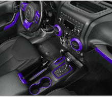 For 2011-2018 Jeep Wrangler JKU 4-Door 18X Interior Decoration Trim Kit Center Console Dashboard Cover RT-TCZ
