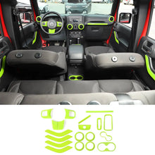 For 2011-2018 Jeep Wrangler JKU 4-Door 18X Interior Decoration Trim Kit Center Console Dashboard Cover RT-TCZ