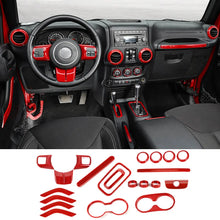 For 2011-2018 Jeep Wrangler JKU 4Door 21PCS Interior Decoration Trim Kit Full Set Cover RT-TCZ