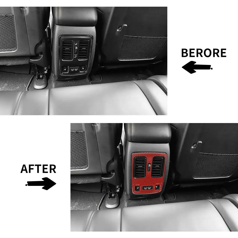 SHINEKA Carbon Fiber Rear Air Vent Cover Trim For Jeep Grand Cherokee 2011-2020 – 2-Piece Set, Self-Adhesive