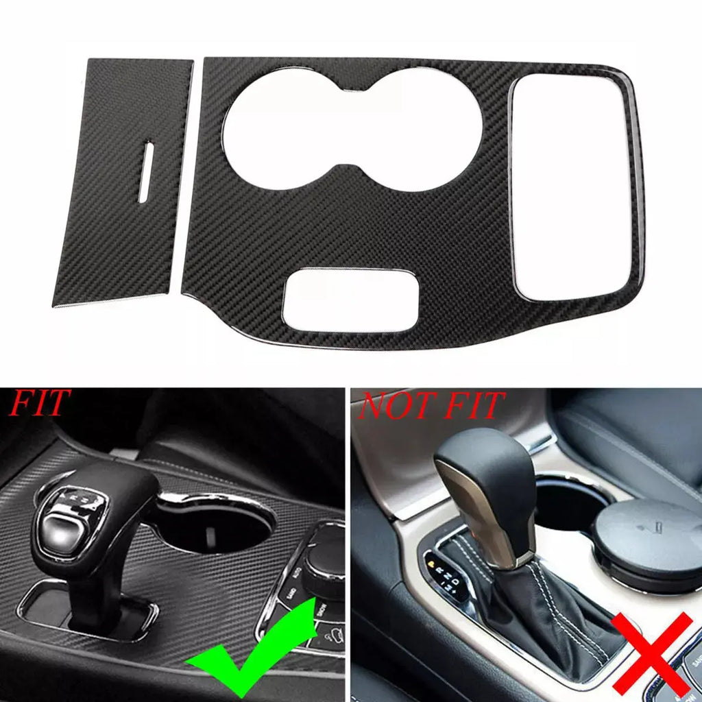 Real Carbon Fiber Center Console Cup Holder Cover Trim For Jeep Grand Cherokee E - Foto 6