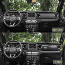 For 2018-2023 Jeep Wrangler JL JLU / Gladiator JT 2PCS Center Console Dashboard Panel Cover Trim RT-TCZ