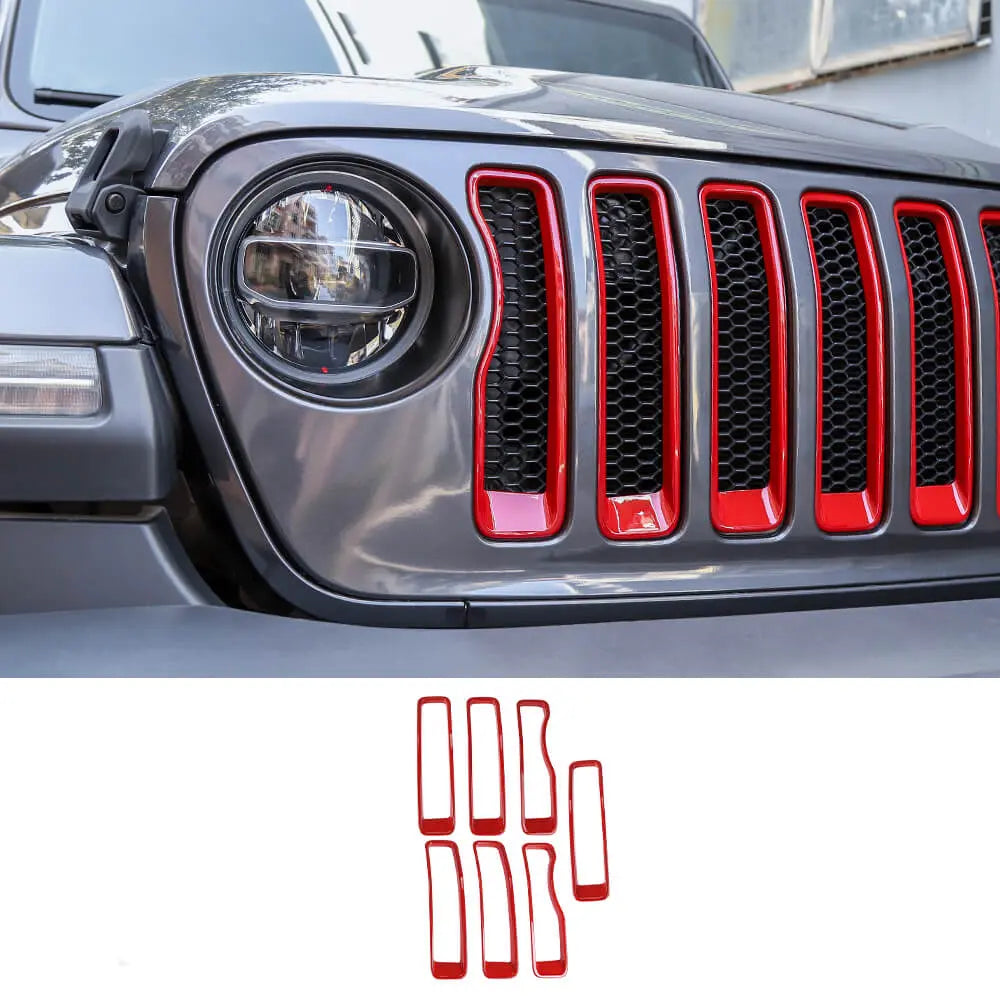 RT-TCZ Front Grill Grille Inserts Ring Trim For Jeep Wrangler JL