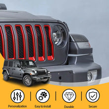 For 2018-2023 Jeep Wrangler JL Premium Edition Front Grill Grille Inserts Ring Trim (Premium Edition) RT-TCZ