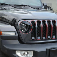 For 2018-2023 Jeep Wrangler JL Premium Edition Front Grille Inserts & Angry Eyes Style Headlight Bezels Trim(Premium Edition) RT-TCZ