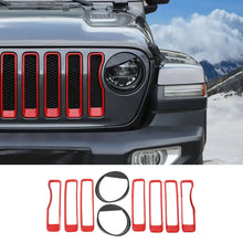 For 2018-2023 Jeep Wrangler JL Premium Edition Front Grille Inserts & Angry Eyes Style Headlight Bezels Trim(Premium Edition) RT-TCZ