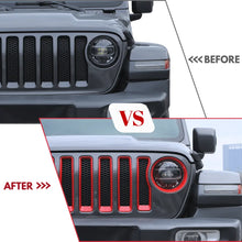 For 2018-2023 Jeep Wrangler JL Sport Front Grille Inserts Ring & Headlight Bezels Trim RT-TCZ