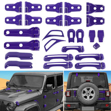 For 2018+ Jeep Wrangler JL 4-Door – 26PCS Exterior Hood, Door, Tailgate Hinge & Handle Trim Cover Kit RT-TCZ