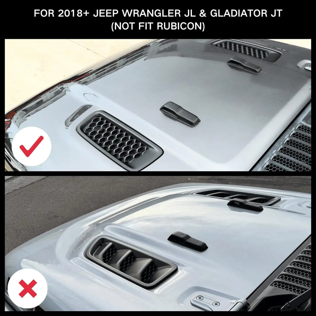 thumbnail image 2 of Jeep Rt Tcz Door Covers Decals RT-TCZ For Jeep JL Hood Vents Cover Trim Green For Jeep Wrangler JL JLU Gladiator JT 2018-2024 Green Exterior Accessories 7pcs Jeep Gladiator Hood Rt Tcz 2 of 12