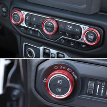 For 2018+ Jeep Wrangler JL JLU & Gladiator JT A/C & Headlight Switch Knob Trim – Aluminum Alloy Accent Rings Style A/B/C RT-TCZ