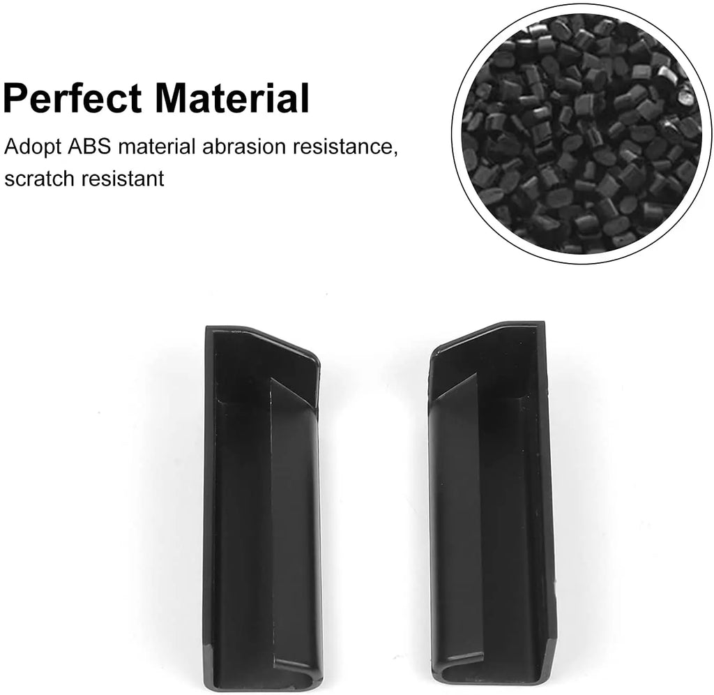 SHINEKA 2-Piece Roof Rain Diverter Gutter Extension – For Jeep Wrangler JL 2018-2020 (Black ABS)