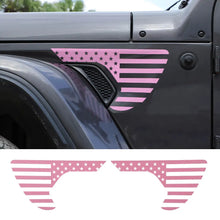 For 2018+ Jeep Wrangler JL & Gladiator JT American Flag Fender Vent Decal Stickers Trim RT-TCZ