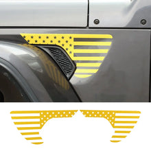 For 2018+ Jeep Wrangler JL & Gladiator JT American Flag Fender Vent Decal Stickers Trim RT-TCZ