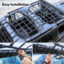 For 2018+ Jeep Wrangler JLU 4 Door Mesh Roof Top Net Restraint Protective Cargo Net Trunk Net 4 pcs RT-TCZ