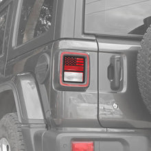 For 2018+ Jeep wrangler JL Pair Black Rear Tail light decoration Cover US Flag (Fit For Halogen Lamps) RT-TCZ