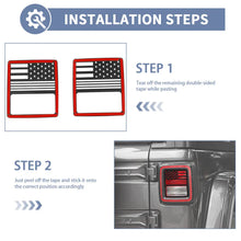 For 2018+ Jeep wrangler JL Pair Black Rear Tail light decoration Cover US Flag (Fit For Halogen Lamps) RT-TCZ