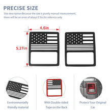 For 2018+ Jeep wrangler JL Pair Black Rear Tail light decoration Cover US Flag (Fit For Halogen Lamps) RT-TCZ