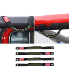 For 2024+ Jeep Wrangler JL/Gladiator JT 4 x Roll Bar Roof Top Paracord Grab Handles Grip US Flag 4-Door RT-TCZ