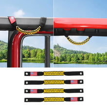 For 2024+ Jeep Wrangler JL/Gladiator JT 4 x Roll Bar Roof Top Paracord Grab Handles Grip US Flag 4-Door RT-TCZ