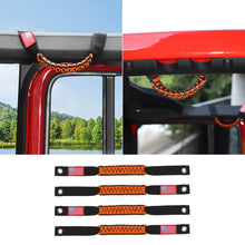 For 2024+ Jeep Wrangler JL/Gladiator JT 4 x Roll Bar Roof Top Paracord Grab Handles Grip US Flag 4-Door RT-TCZ