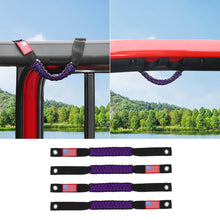 For 2024+ Jeep Wrangler JL/Gladiator JT 4 x Roll Bar Roof Top Paracord Grab Handles Grip US Flag 4-Door RT-TCZ