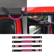 For 2024+ Jeep Wrangler JL/Gladiator JT 4 x Roll Bar Roof Top Paracord Grab Handles Grip US Flag 4-Door RT-TCZ