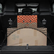 For Jeep Wrangler JK JL JKU Rear Cargo Nets Trunk Storage Bungee  (32.2''x18.5'') Organizer Mesh Nets with 4 Hooks RT-TCZ